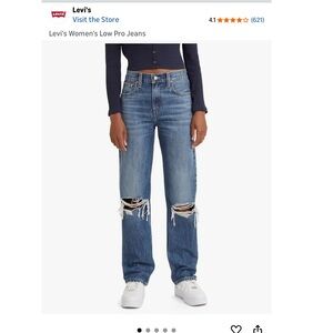 Levi's Women's Distressed Blue Straight Leg Jeans